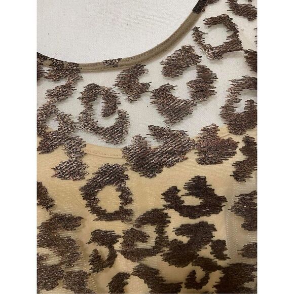 Anthropologie x Eva Franco Sheer Leopard Top Size 1X - Picture 6 of 7